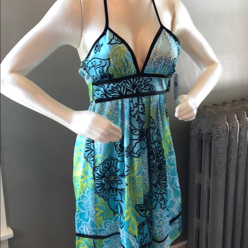 Halter Top Dress Floral IZ New Side Zipper